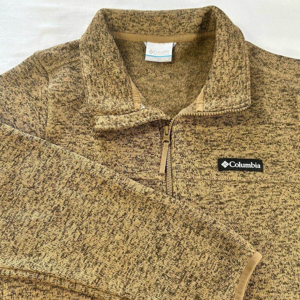 Columbia Quarter Zip Pullover Heather Brown Men’s Size Medium